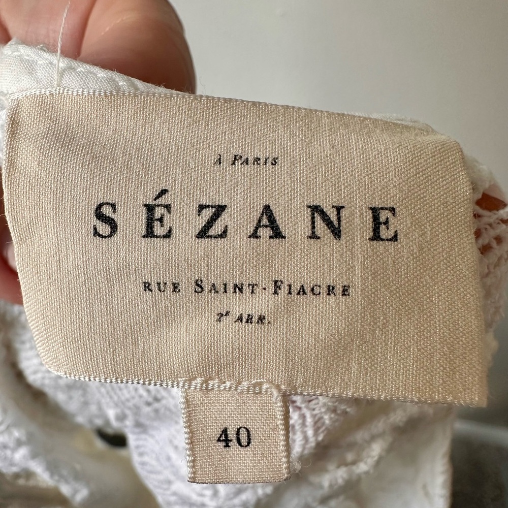 Sézane White Crochet Blouse Amande - Picture 5 of 6